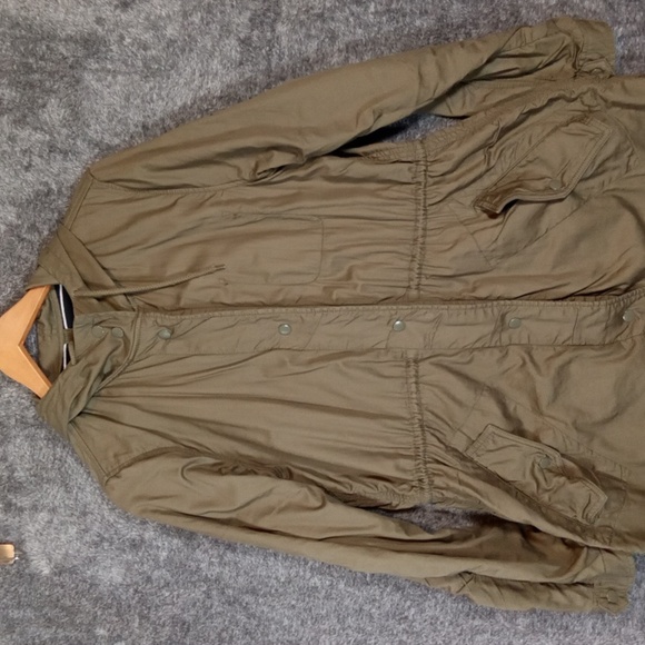J. Crew Green Utility Jacket with Hood and Drawstring Waist Charlie Fisherman M - Picture 3 of 11